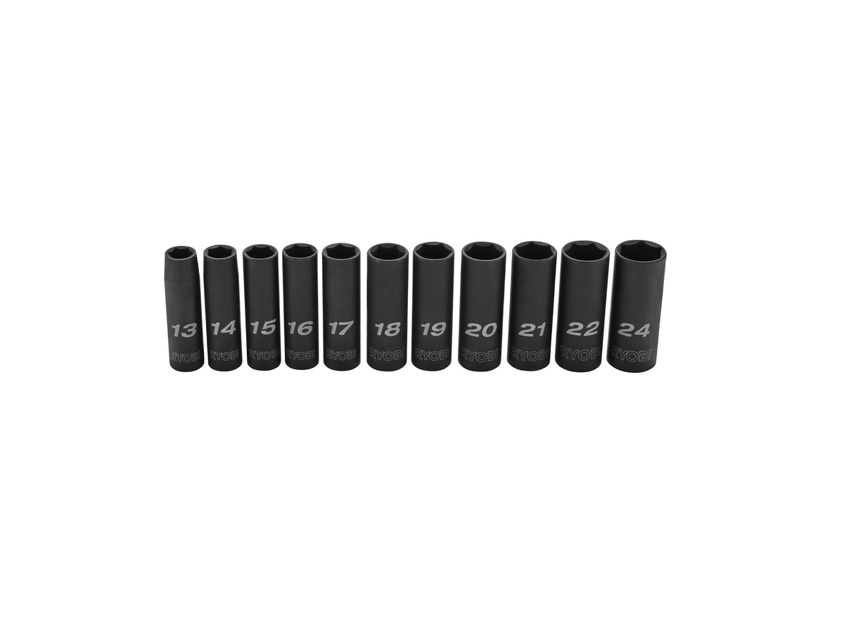 11 PC. Metric 1/2" Drive Deep Impact Socket Set Image 10