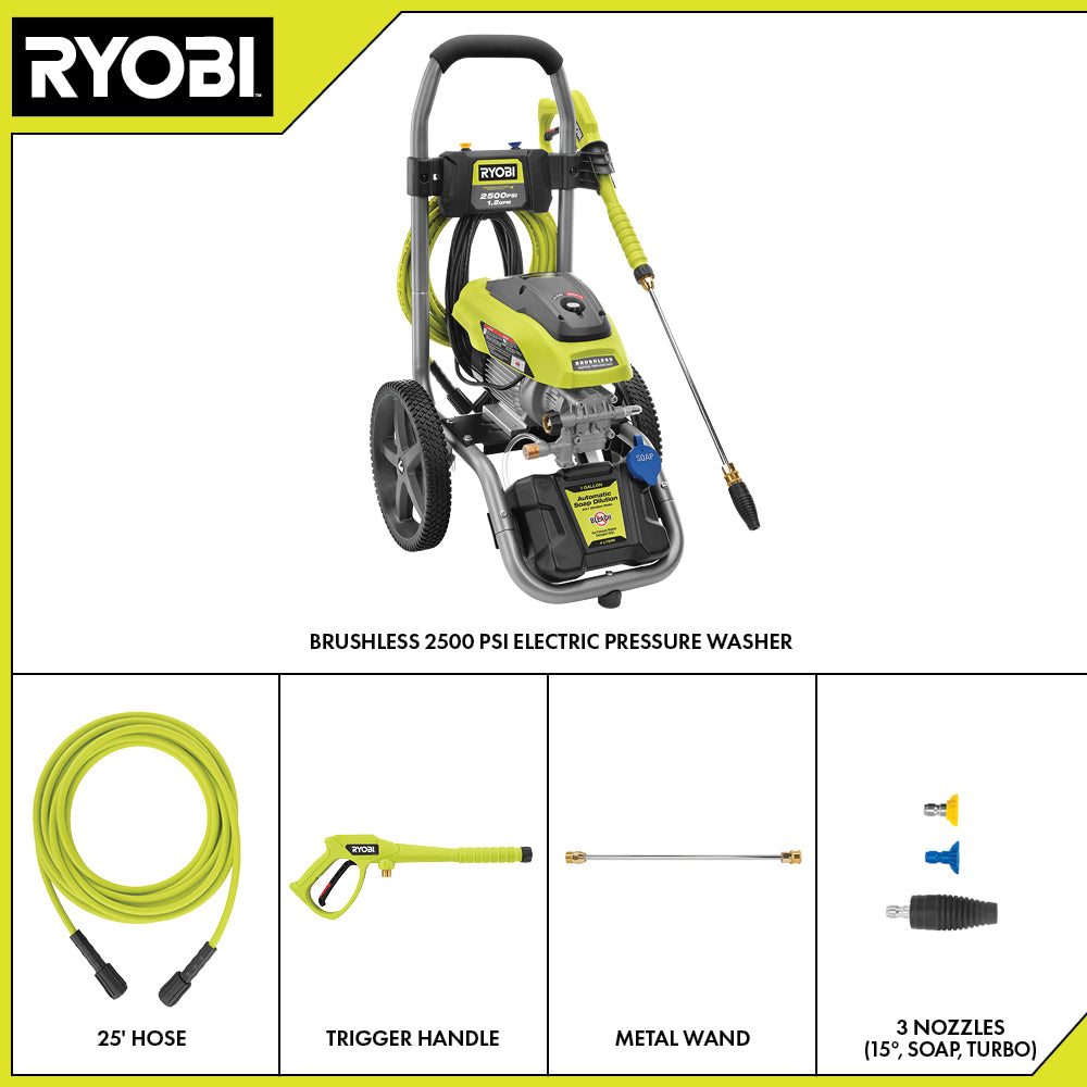 BRUSHLESS 2500 PSI ELECTRIC PRESSURE WASHER WITH FREE 12" 2300 PSI SURFACE CLEANER Image 3