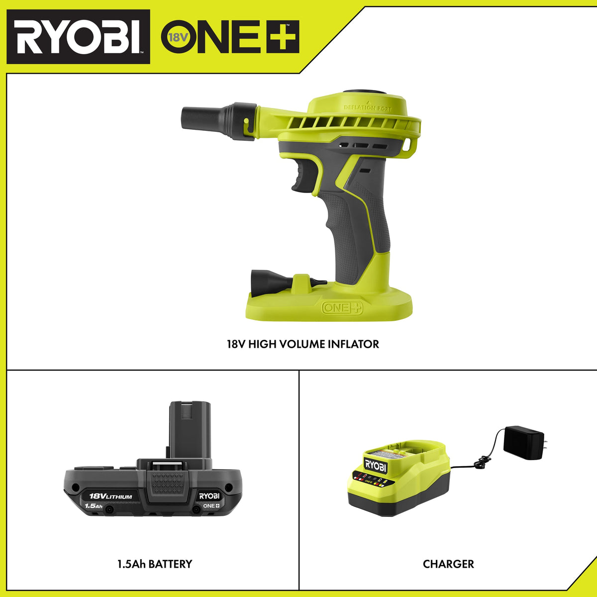 18V ONE+ High Volume Power Inflator Kit Image 3