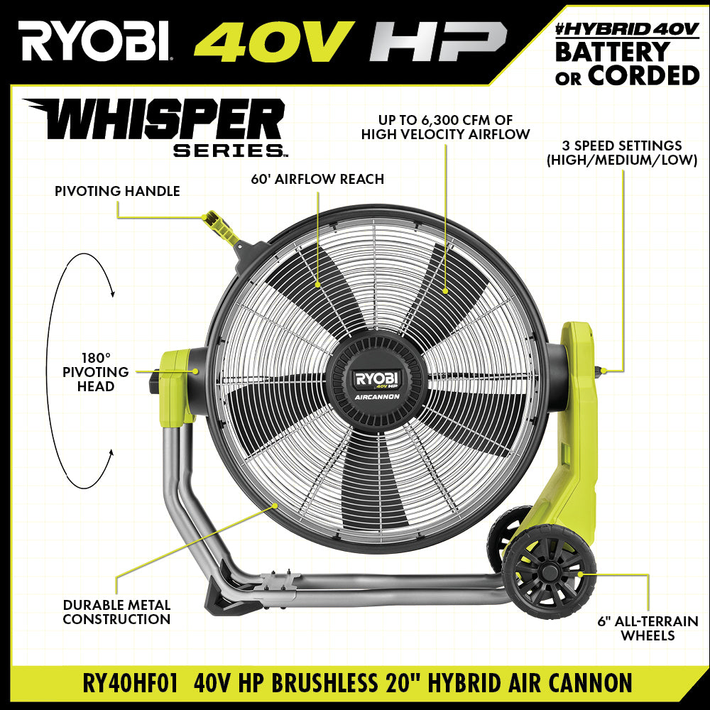 40V HP BRUSHLESS HYBRID WHISPER SERIES 20" AIR CANNON Image 3