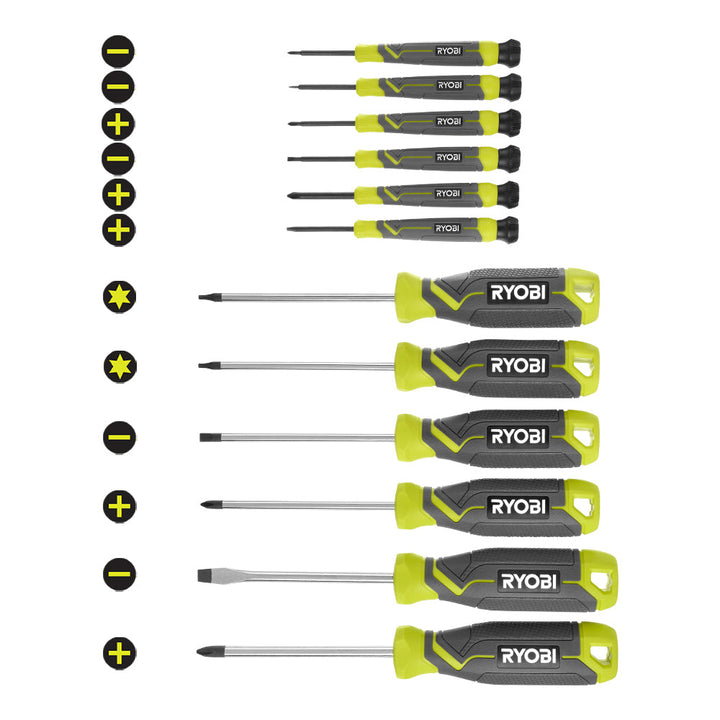 Screwdriver Set (12-Piece) with Cushion Grip Handles