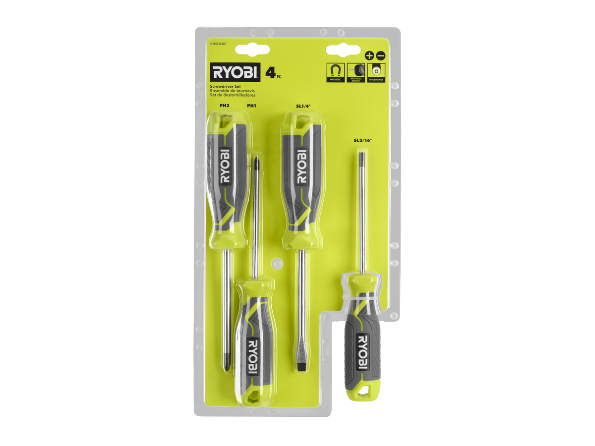 Screwdriver Set (4-Piece) with Cushion Grip Handles Image 9