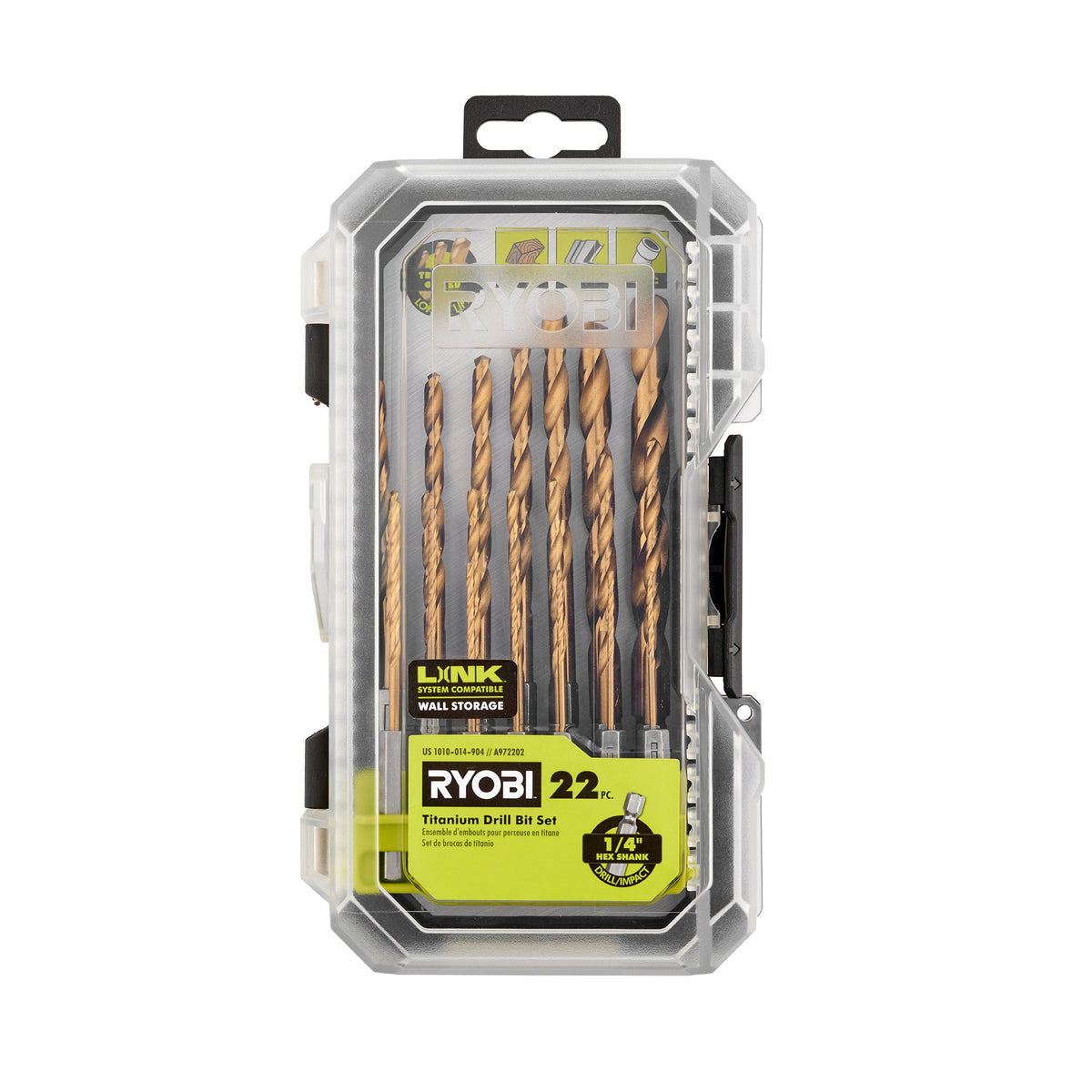 22 PC. TITANIUM DRILL BIT SET image