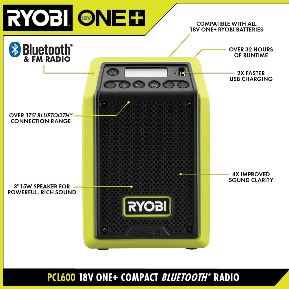 18V ONE+ Compact Bluetooth Radio/Speaker Image 2