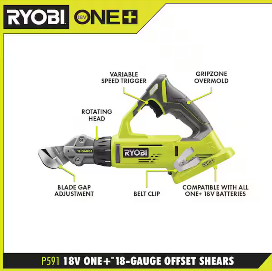 18V ONE+ 18-GAUGE OFFSET SHEAR Image 2