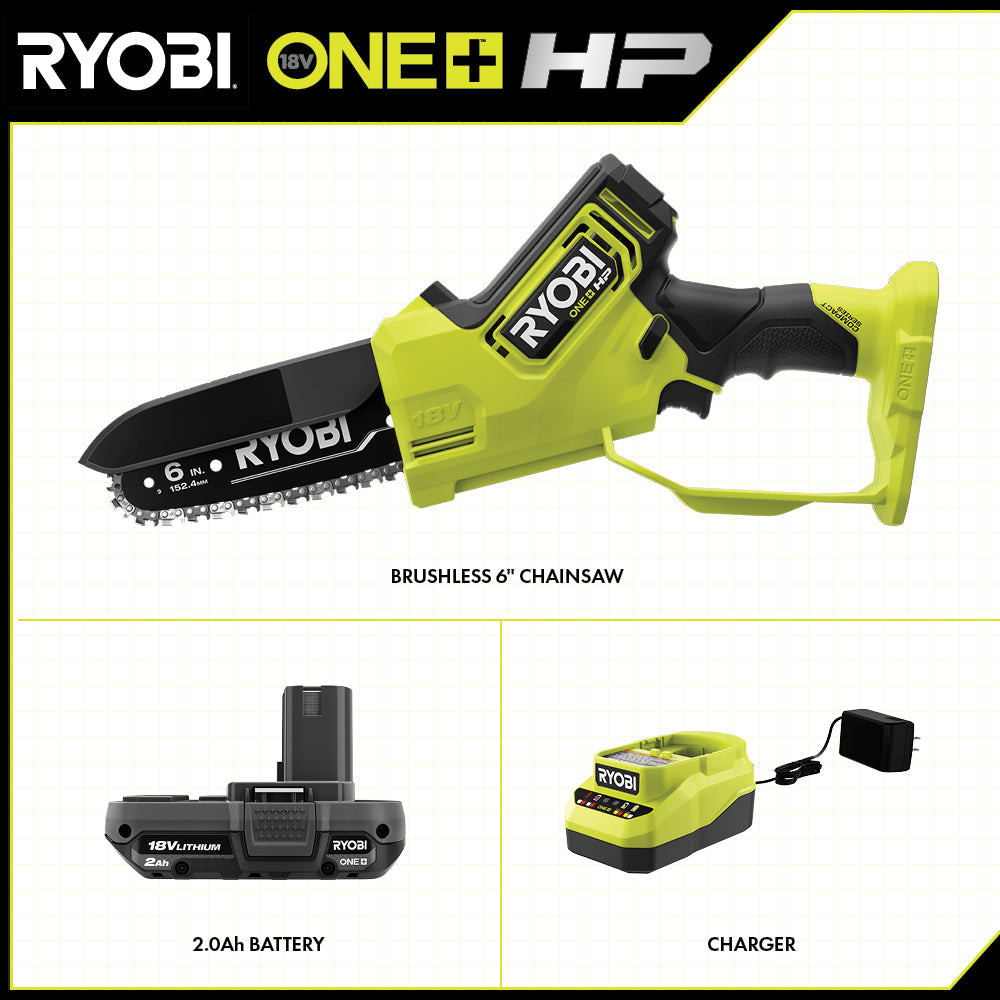 18V ONE+ HP 6" COMPACT BRUSHLESS PRUNING CHAINSAW KIT Image 2