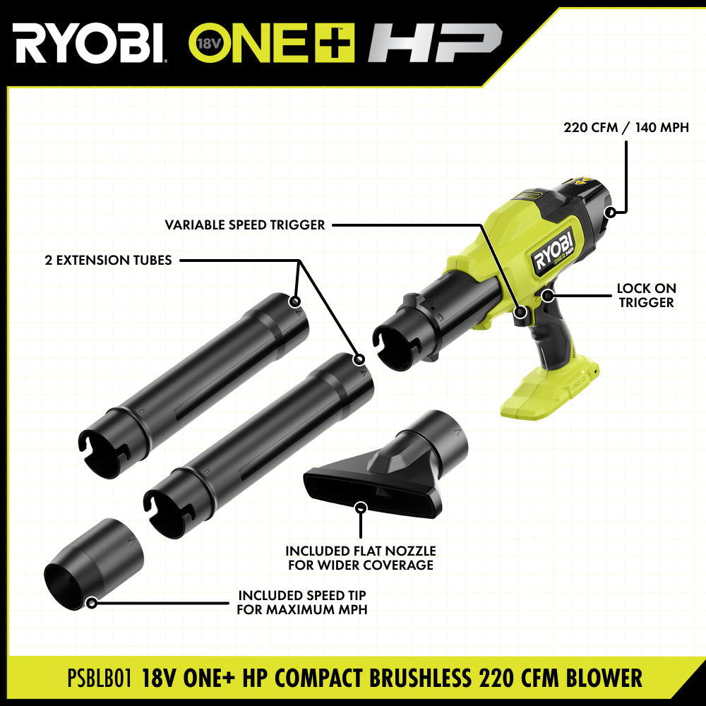 18V ONE+ HP COMPACT BRUSHLESS 220 CFM BLOWER KIT Image 3