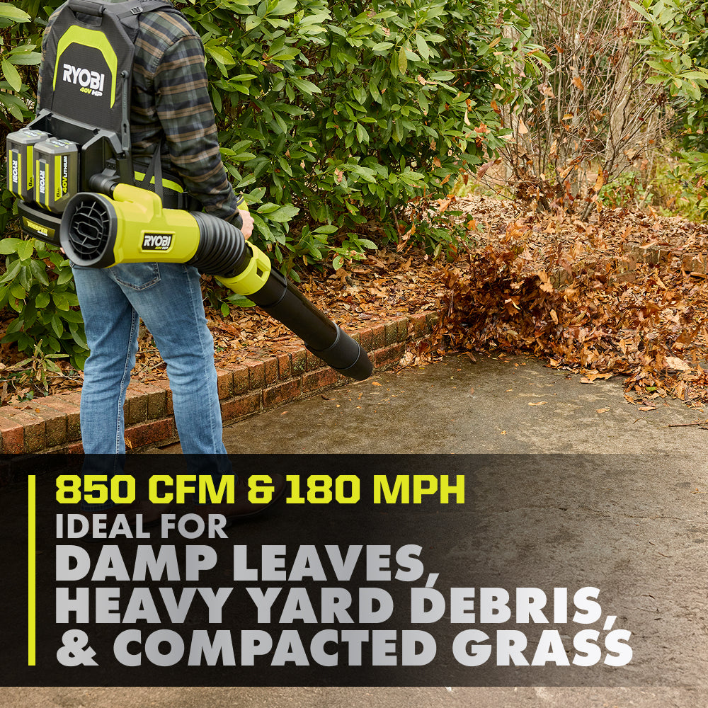 40V HP Brushless 850 CFM Backpack Blower