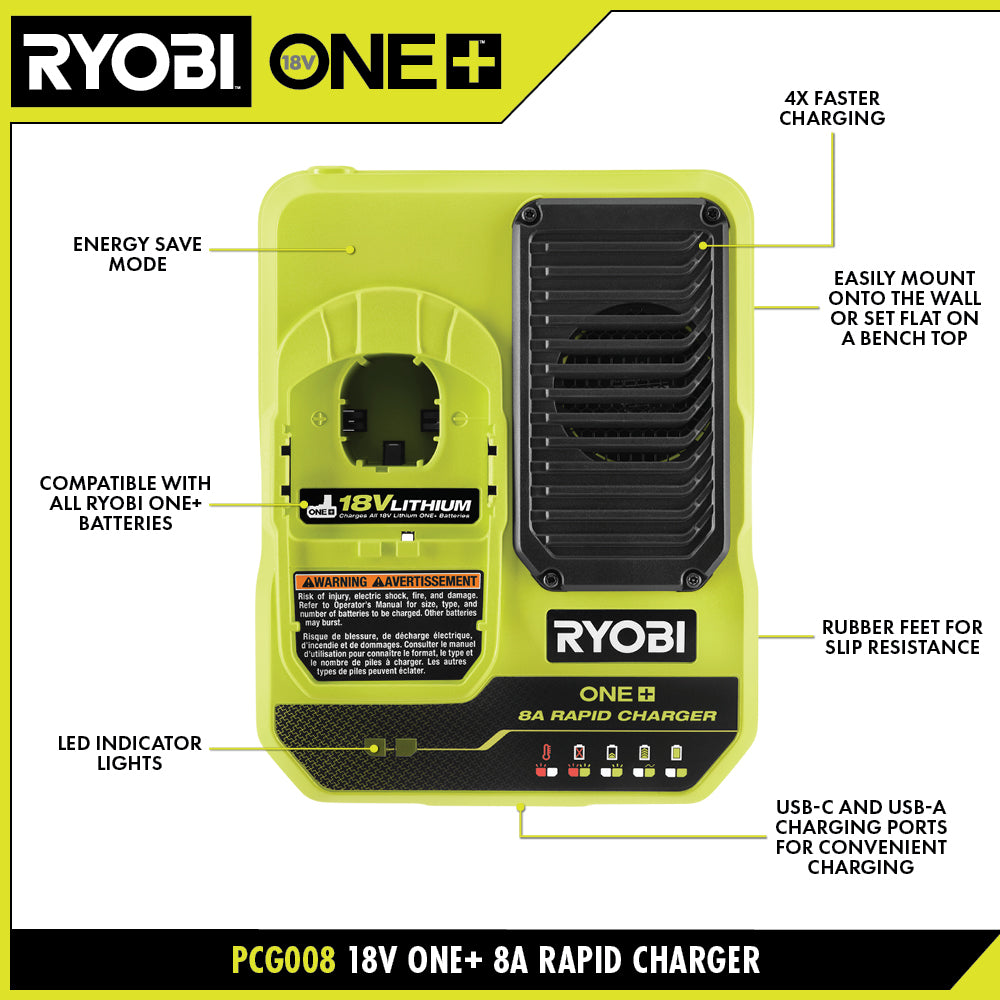 18V ONE+ 8A RAPID CHARGER  Image 2