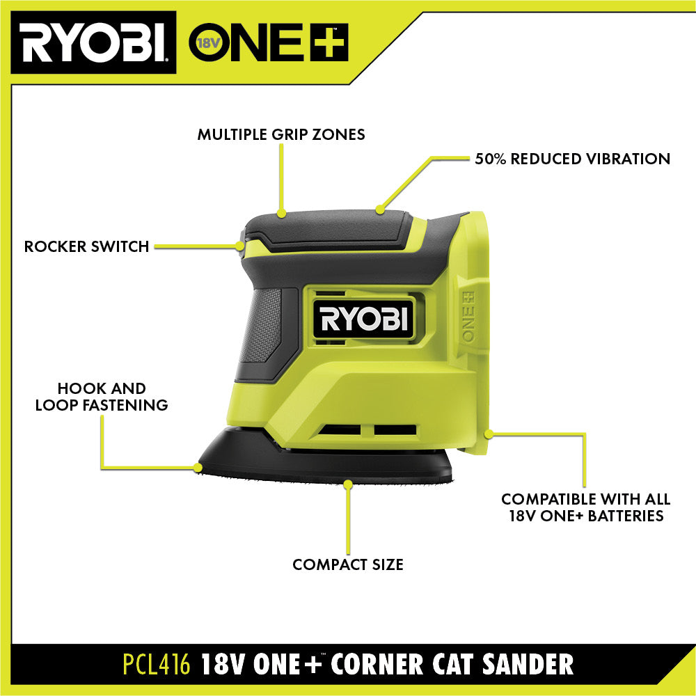 18V ONE+ CORNER CAT FINISH SANDER Image 2